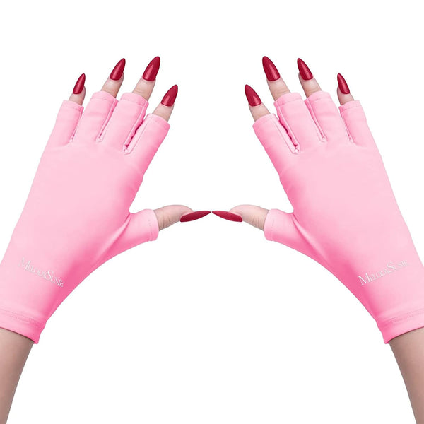 MelodySusie UV Gloves for Gel Nail Lamp, Professional UPF50+ Protection for Manicures