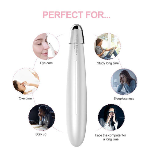 TOUCHBeauty Electric Eye Massager for Dark Circles, Puffiness, Fine Lines with Sonic Vibration & Heating