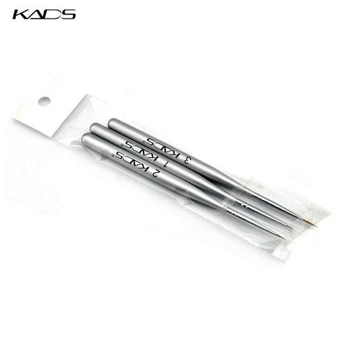 KADS 3 pcs Nail Art Brushes Set, Liner Striping Brush for Strokes, Details Painting, Blending