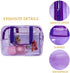 Travel Clear Waterproof PVC Bag - Toiletry Carry Pouch with Zipper Handle Straps, Violet