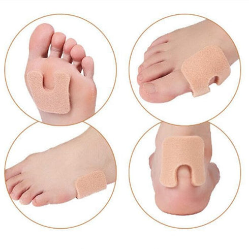 MoyRetty 60pcs U-Shaped Felt Callus Pads, Metatarsal Pads Self-Stick Cushions Protect Calluses from Rubbing on Shoes