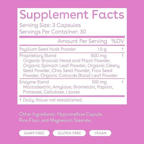 Love Wellness Sparkle Fiber Supplement for Digestive Health | Psyllium Husk Powder | Supports Regularity & Weight Management | Beauty Pills for Bloating Relief with Digestive Enzymes | 90 Capsules