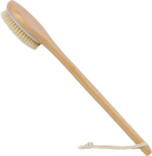 OWIIZI Back Scrubber Brush for Shower - Large Area Deep Cleanse Bath Brushes with Bamboo Long Handle