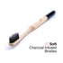 Bamboo Toothbrush Set of 4 with Soft Charcoal Infused Bristles