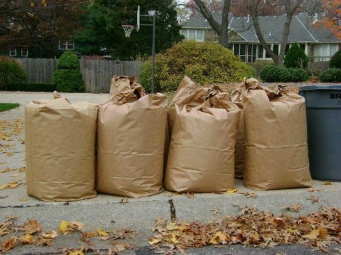 Rocky Mountain Goods 30 2 (Pack 5) Yard Waste Bags - Large Gallon Brown Paper Leaf Bags for Yard/Garden/Lawn