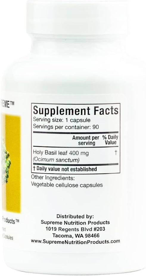 Supreme Nutrition Tulsi Supreme, Holy Basil Capsules, 90 Vegetarian Capsules