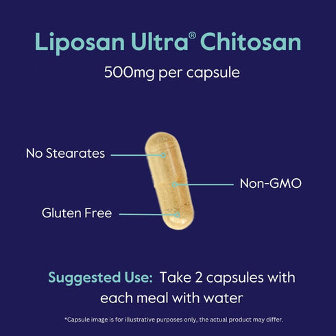 BESTVITE Liposan Ultra Chitosan 500mg, 240 Capsules, No Fillers