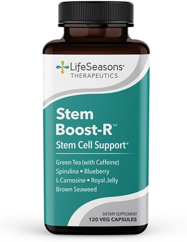 LifeSeasons - Stem Boost-R, Support Stem Cell Production with Spirulina, Blueberry, Royal Jelly, 120 Capsules