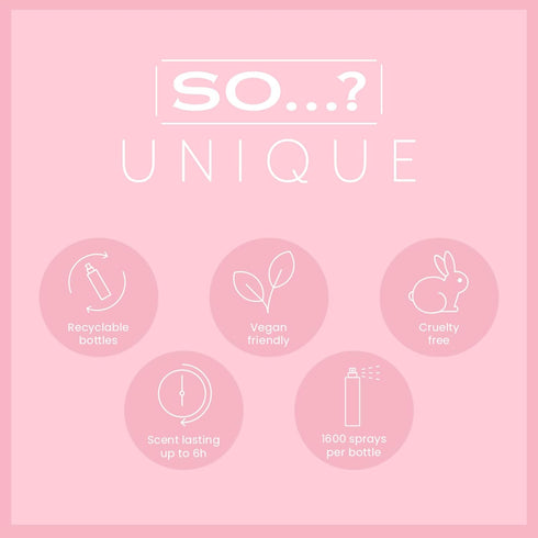 So…? Unique Body Mist Set for Women, 4 pcs, Vegan, Cruelty-Free