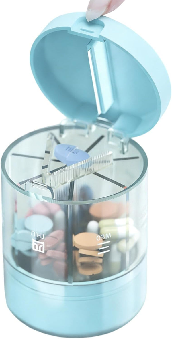 IVICOO 7 Day Weekly Travel Pill Box, 2-in-1 Travel Medicine Organizer and Pill