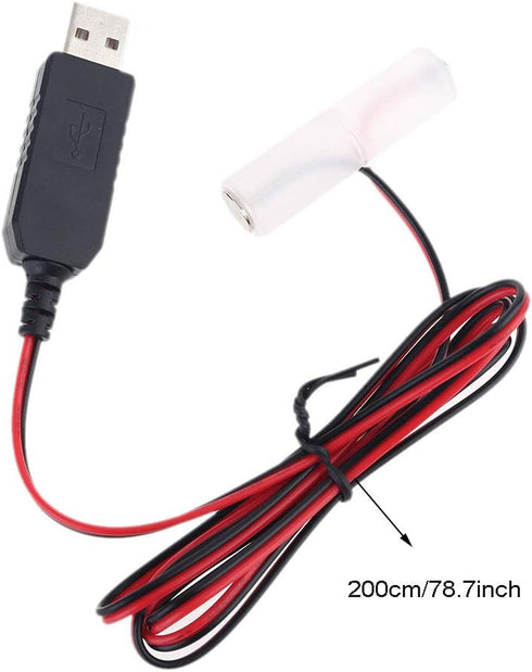 2M LR6 AA Battery Eliminator USB Power Supply Cable Replace 1-4pcs 1.5V AA Battery (6V)