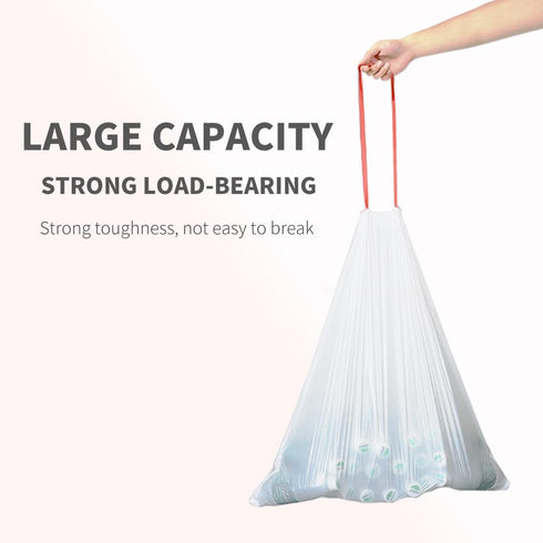 Ultra Strong Unscented Tall Kitchen Trash Bags, 13 Gallon, White, 80 Count
