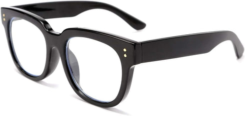 FEISEDY Retro Square Thick Big Frame Blue Light Blocking Reading Glasses, Anti Glare Reader B2523