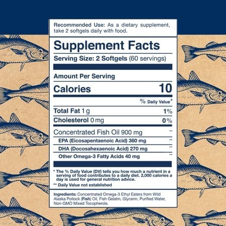 Wiley's Finest Wild Alaskan Fish Oil Easy Swallow Minis - Omega-3 Supplement for Adults and Kids, 120 Mini Softgels
