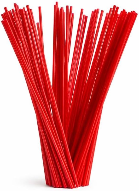Kitchsy 8-Inch Compostable Coffee Red Stirrer Sticks Eco-Friendly Biodegradable Beverage & Cocktail Drink