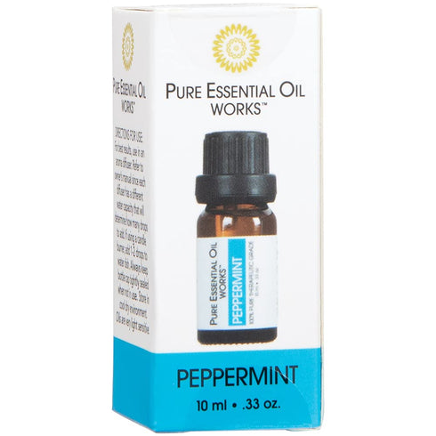 Pure Essential Oil Works 100% 10 ml/0.33 oz. Peppermint Oil, Pure, Natural, Paraben-Free and Therapeutic Grade