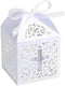 50PCS Baptism Favor Boxes, 2.2''x2.2'' Laser Cut with 50 Ribbons for Baby Shower & First Communion Party
