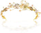 NODG Gold Tiaras for Women, Pearl Bride Crowns Wedding Headpiece, Gold Flower Bridal Hair Piece
