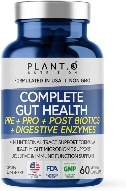 4-in-1 Prebiotic Probiotic & Postbiotic for Complete Gut Support, 60 Capsules