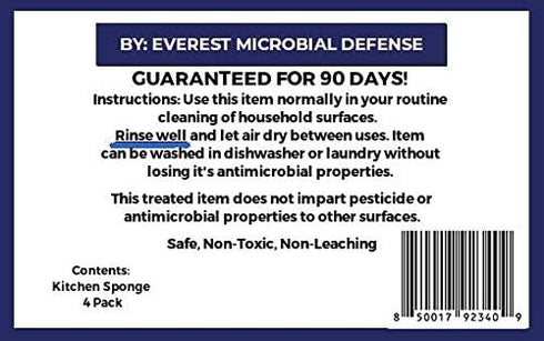 Kitchen Sponge | Odor Resistant, Non-Scratch Microfiber Mesh and Terry Cloth Sponge, Long Lasting Odor Protection | 4