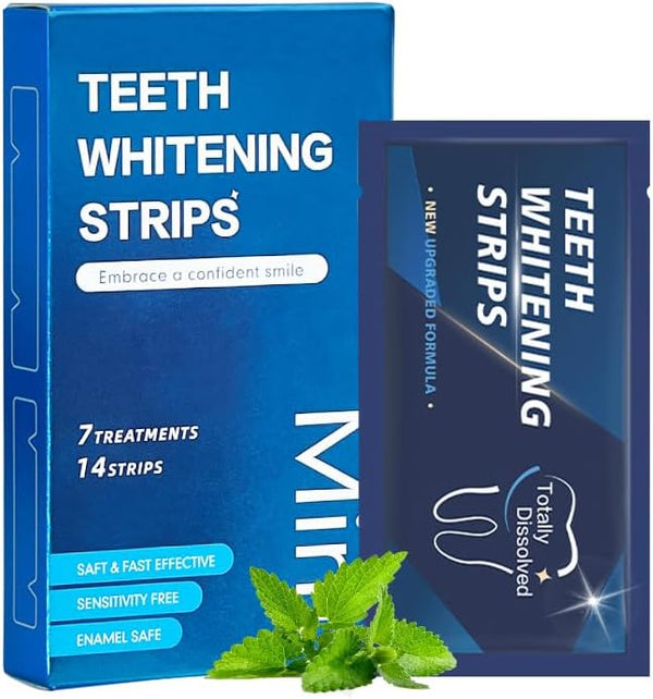 OHOO Teeth Whitening Strips -14 Strips 7-Day Treatment Mint Teeth Whitener Kit for