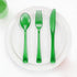 Pocoxll 150 Pack Set, Set, 50 50 50 Green Plastic Silverware Disposable Cutlery, Heavy Duty Flatware Disposable Plastic