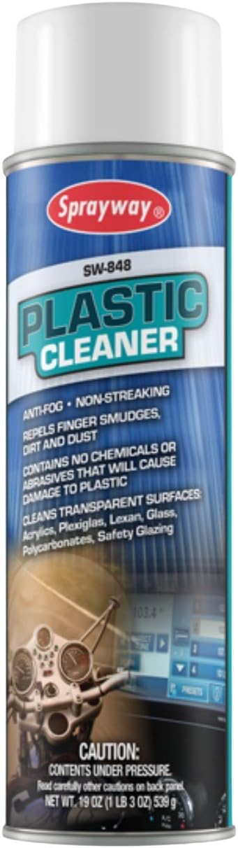 Sprayway SW848 Aerosol Plastic Cleaner, 19 oz