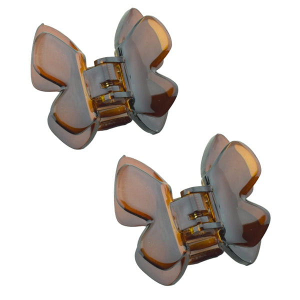 Parcelona French Butterfly Hair Claw - Small 1 3/4" Celluloid No Slip Grip, Strong Hold for Women and Girls