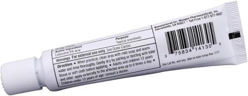 Maximum Strength Lidocaine 5% Anorectal Cream - 30 Gram Tube for Hemorrhoid Pain, Itching, Burning Relief