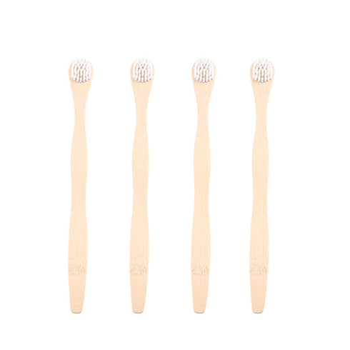 Small Toothbrush Dental 4pcs Bamboo Brush, Deep Cleaning Tool for Adults