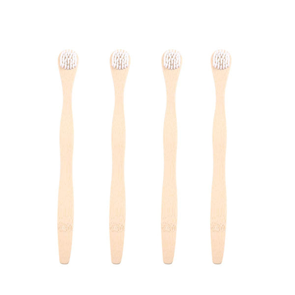 Small Toothbrush Dental 4pcs Bamboo Brush, Deep Cleaning Tool for Adults