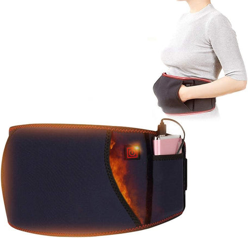 WOOLALA Heating Waist Belt with Hand Pocket, Electric Heated Belt Heating Pad with