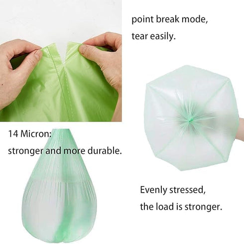 Sarlatino 13 50L 5 Pack, 80 Counts Compostable Trash Bags, Gallon Green Compst Trash Bags for Home and Kitchen