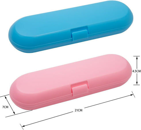 Nincha Plastic Electric Toothbrush Travel Case - 2 Packs for Oral-B Pro Series, Blue & Pink