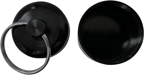 2pcs Portable Pill Container Keychain, Aluminium Alloy Round Pill Box Organizer for Outdoor Travel Camping