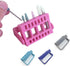 KOOBOOK 2Pcs 16 Holes Acrylic Nail Art Drill Bit Holder, Exhibition Stand Organizer (Gray)