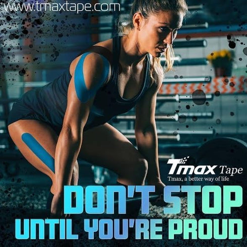 Tmax Waterproof Kinesiology Tape | Athletic Sports Tape for Injury, Muscle Support, Pain Relief (5 m * 5 cm, Pack of 2)