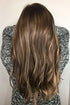 Long Layered Balayage Wig in Light Brown with Blonde Highlights, Synthetic Hair for White Women