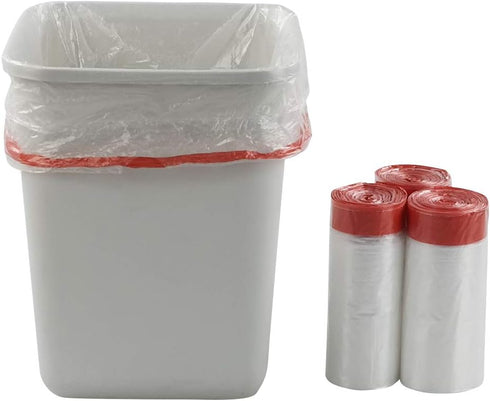Small Trash Bags 1.2 Gallon, Clear Drawstring Liners for Bathroom, 110 Count