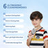 Kids Electric U Shaped Toothbrush, Cartoon Sonic Toothbrush with 4 Brush Heads 6 Cleaning Modes Children Toothbrush IPX7 Waterproof - (Age 2-7, Gray)