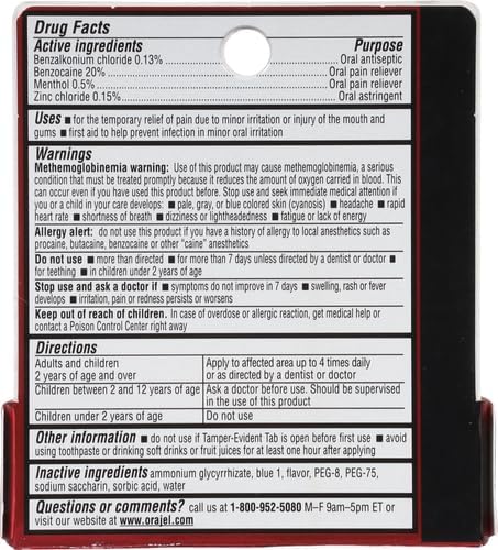 Orajel 4X for Toothache & Gum Pain Severe Gel Tube, 0.25 Ounce