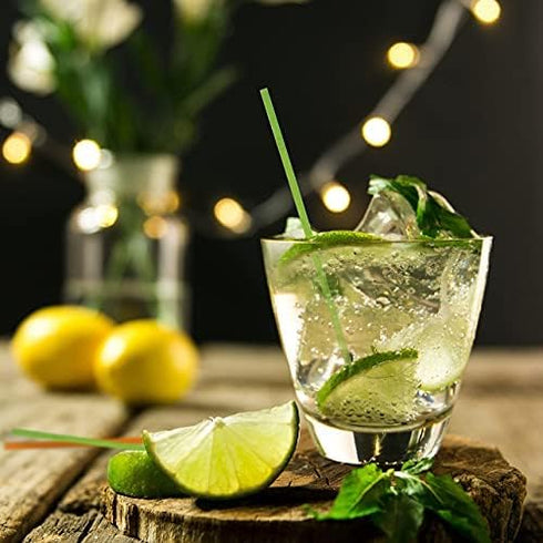 300 Neon Mini Bar Cocktail Straws, Short Plastic Drink Stirrers