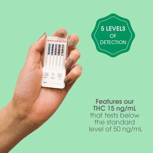 UTEST 5 5 15 ng/mL, 50 ng/mL, 100, 200, 300 ng/mL (4-Pack) -O-Meter Level THC Home Drug Test | Marijuana Urine Test Kit