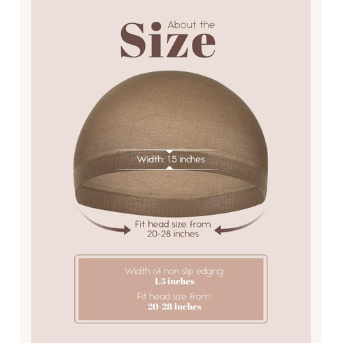 Stocking Wig Cap for Women, Brown Lace Front Wig Cap, 24 PCS