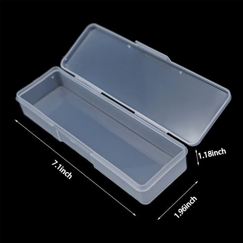 Manicure Tool Box, 8 Pieces Clear Box for Nail Tools, Transparent Plastic Nail Art Storage Organizer Case