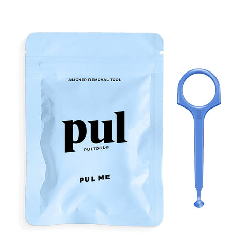 PUL Clear Aligner Removal Tool for Invisalign & Removable Braces, Hygienic and Durable, by The Pultool (Pink + Blue)