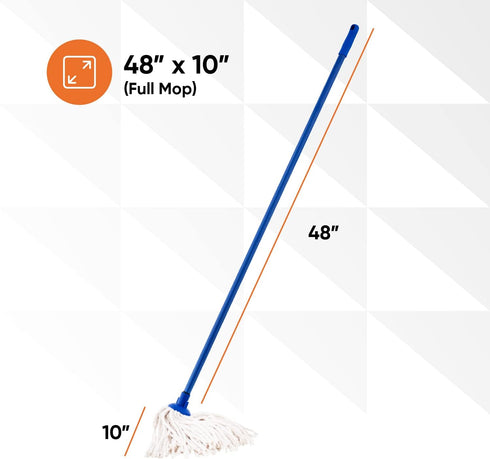 Superio String Mop, Cotton Mop for Hardwood Floor Cleaning, Self Wringing Mop for Home, Kitchen, Blue Heavy Duty