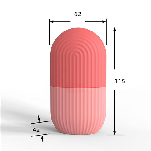 XHJRI Ice Cube Roller Massager for Face, Eyes and Neck, Reusable Silicone Ice Mold for Skin Care (Pink)