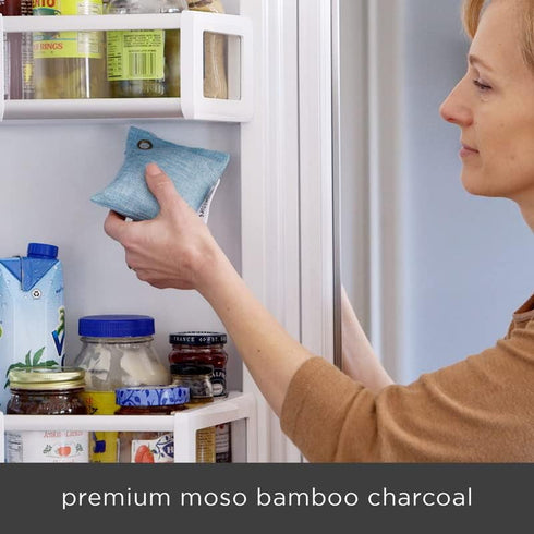 Moso Natural Refrigerator Deodorizer - 3 Pack Long-Lasting Bamboo Charcoal Fridge Odor Absorber