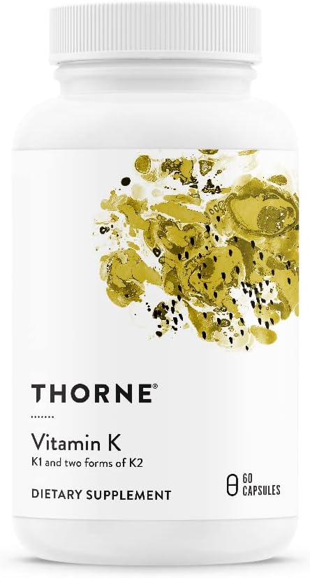 THORNE Vitamin K (Formerly 3-K Complete) - Vitamins K1 and K2 (MK-4 and MK-7) - Supports Strong Bones - 60 Capsules